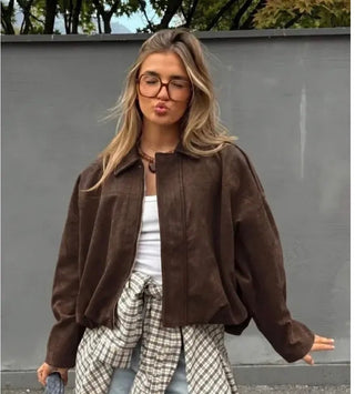 Bex Bomber Jacket - Choc