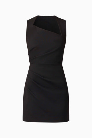 Alina Asymmetrical Mini Dress - Black