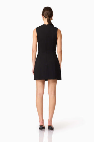 Alina Asymmetrical Mini Dress - Black
