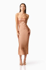 Rhian Midi Dress - Rust