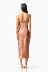 Rhian Midi Dress - Rust