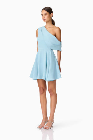 Elinor One Shoulder Mini Dress - Blue