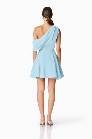 Elinor One Shoulder Mini Dress - Blue