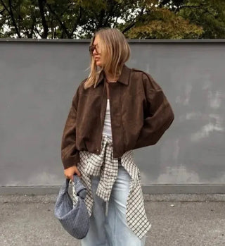 Bex Bomber Jacket - Choc