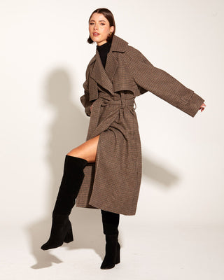 YOU READ MY MIND HOUDSTOOTH TRENCH