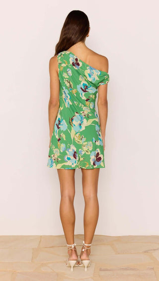 Zoe bias Mini Dress - Green Floral