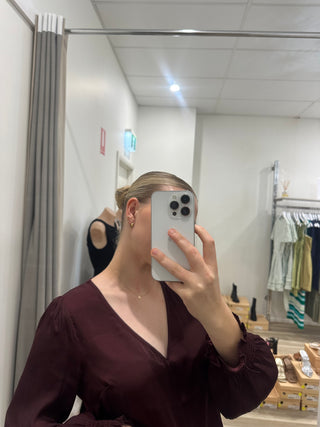Iggy satin vneck shirt