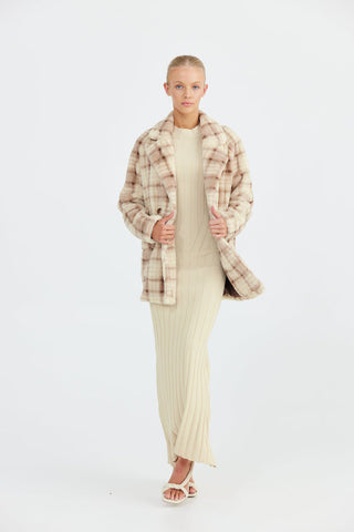 JOEY JACKET - TAUPE CHECK