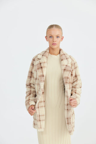 JOEY JACKET - TAUPE CHECK