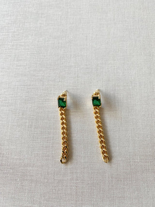 OLIVIA GEMSTONE DROP EARRING - EMERALD