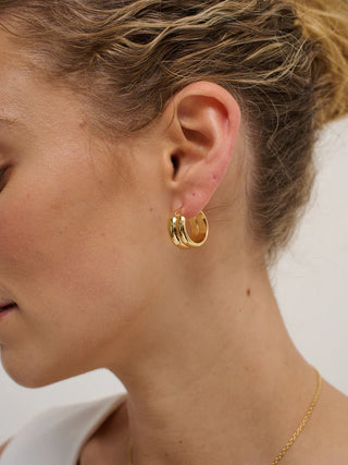 Double Hoop Earrings Gold
