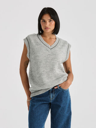 Lara Knit Vest - Grey