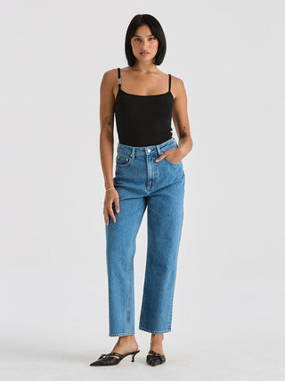 High Straight Crop - Cobalt Blue