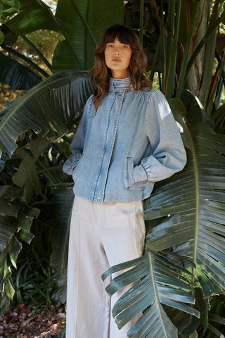 Lila Denim Bubble Jacket