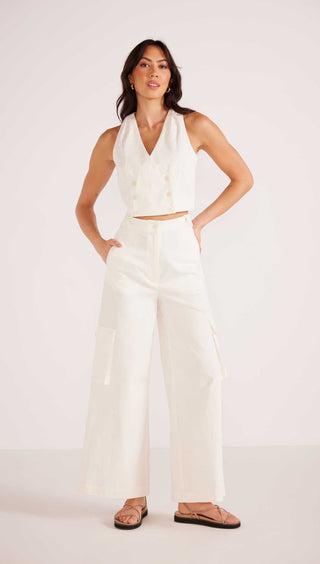 LOTTIE CARGO PANTS - WHITE