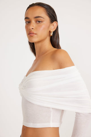 MADRID OFF SHOULDER TOP - WHITE