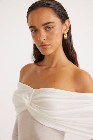 MADRID OFF SHOULDER TOP - WHITE