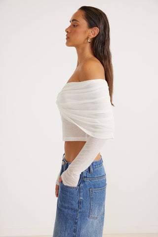 MADRID OFF SHOULDER TOP - WHITE