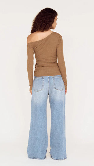 Noa Assym Mesh Top - Coffee