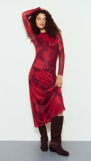 Airi Mesh Midi Dress