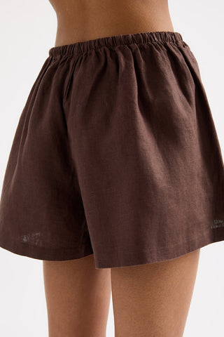 Desi Linen Short - Espresso