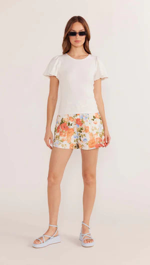Odette Flutter Sleeve Tee - Ivory