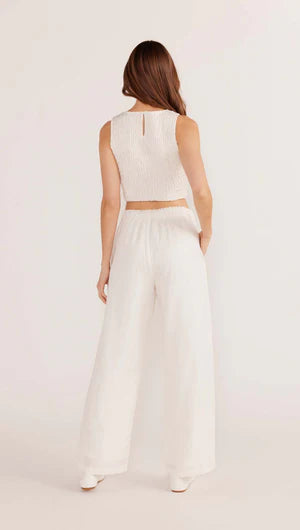 Nerida Shirred Tank Top - Ivory