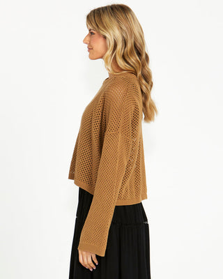 LILY BELL SLEEVE KNIT TOP - MOCHA