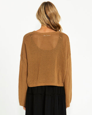 LILY BELL SLEEVE KNIT TOP - MOCHA