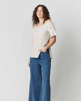 Aitana Off Shoulder Top - Bone