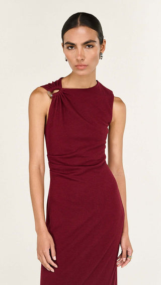 Althea Midi Dress - Wine