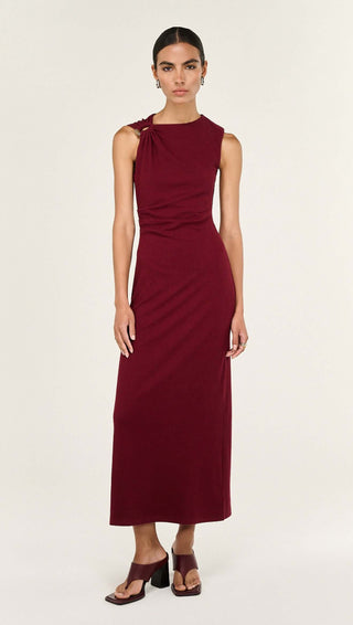 Althea Midi Dress - Wine