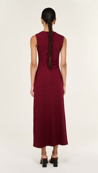 Althea Midi Dress - Wine