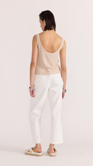 Anna sheer knit tank- Beige