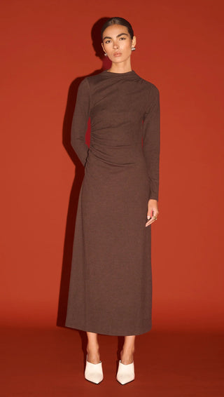 Tilda Midi Dress - Chocolate