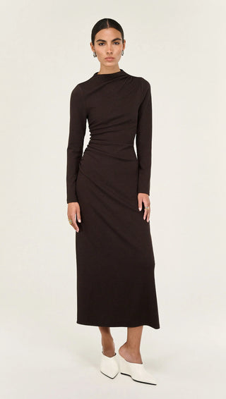 Tilda Midi Dress - Chocolate
