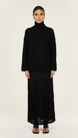Sabine Roll Neck Jumper - Black