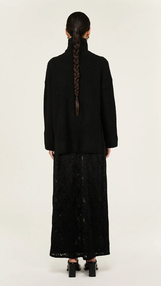 Sabine Roll Neck Jumper - Black