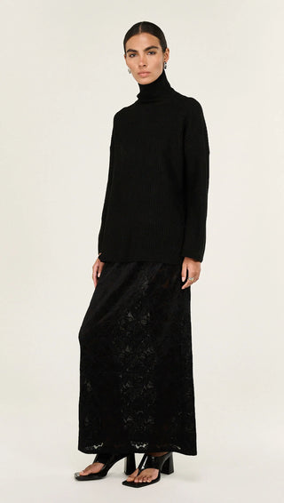 Sabine Roll Neck Jumper - Black