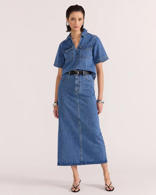 Alden Denim Maxi Skirt
