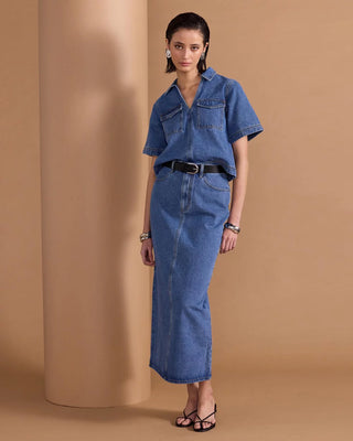 Alden Denim Maxi Skirt