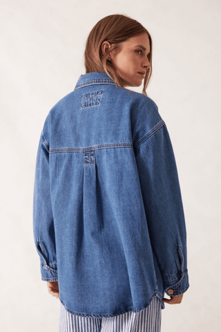 Bobbie Side Pocket Denim Shacket/Indigo