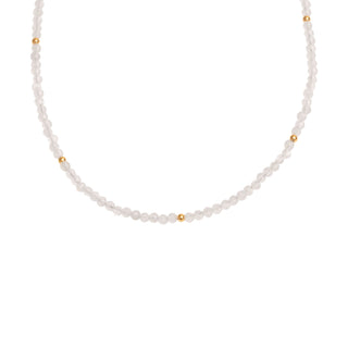 KLARA SEMI PRECIOUS NECKLACE - MOONSTONE (CLEAR)