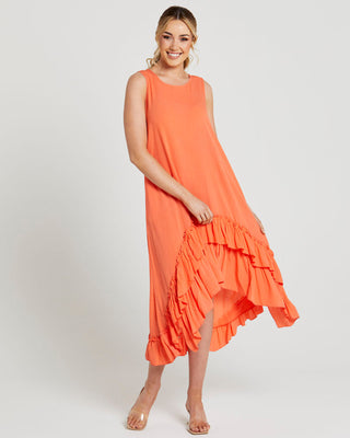 END OF TIME DRESS - NEON PEACH